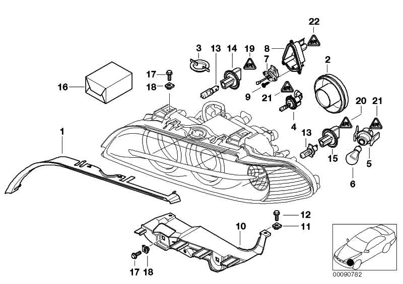 Holder left headlight 5 Series 63126904043