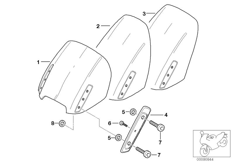 Windscreen L = 350MM 46632313658