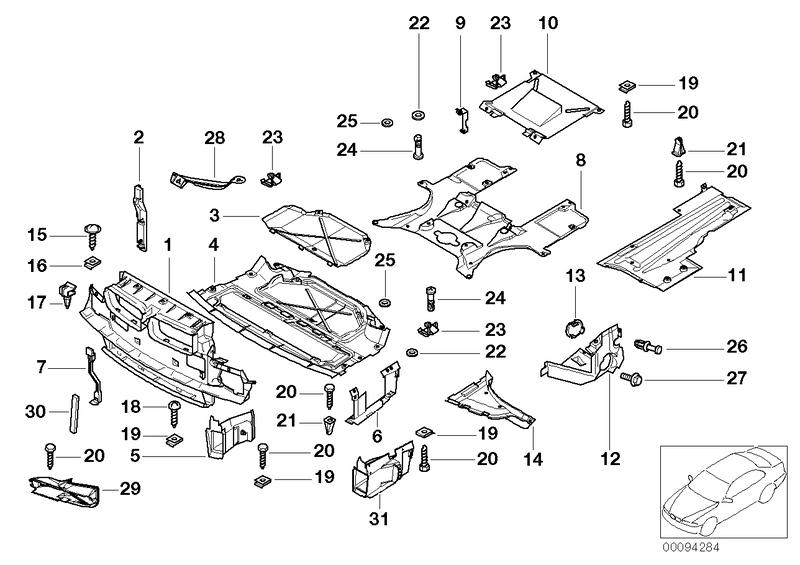 Holder underbody paneling left 51718224939