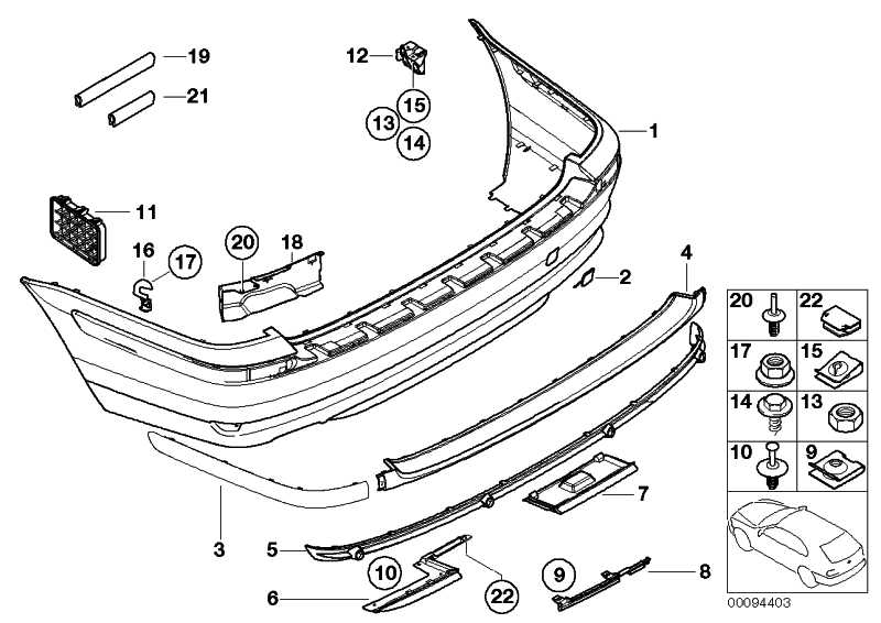 Bumper guard bumper rear left 3 51128227575