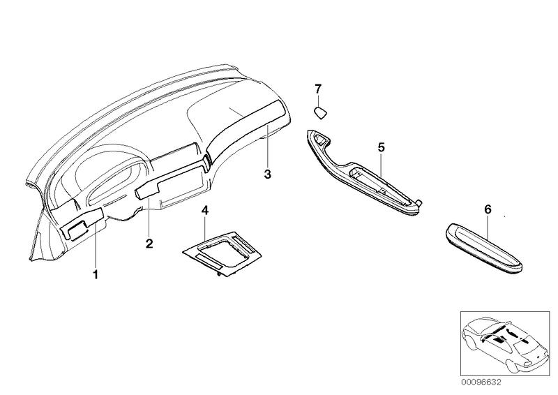 Armrest titanium rear left GRAU 51437904363