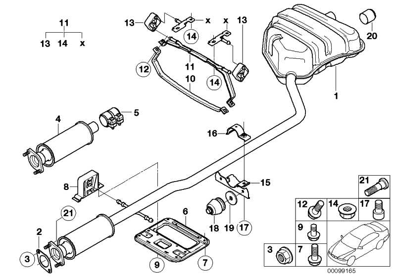 Exhaust system behind MINI 18307537083